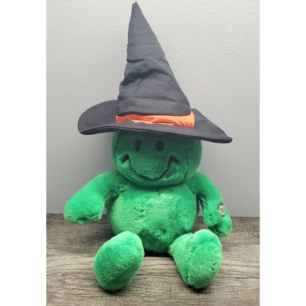 Vtg Dandee Tickle Tickle Wiggle Wiggle Green Smiley Face‎ Plush Witch Talking